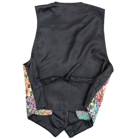 Vintage Floral Tapestry Vest Waistcoat Small Boho Cottagecore Indie Whimsical - Picture 2 of 5